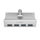 Orico MH4PU USB centrmezgls ar stiprinājuma skavu 4x USB-A 3.0, sudraba