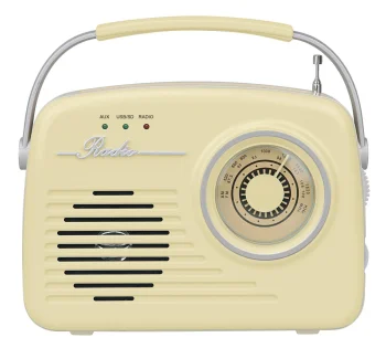 Setty Retro P350 bezvadu Bluetooth skaļrunis ar FM radio, bēšs