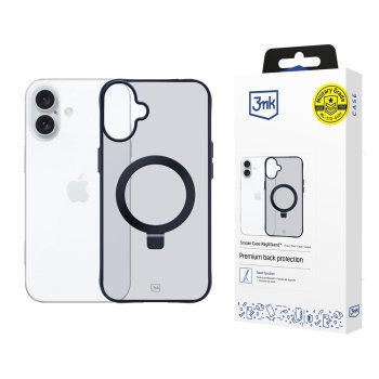 3Mk Protection Smoke Case Mag&Stand vāciņš Apple iPhone 16, Melns
