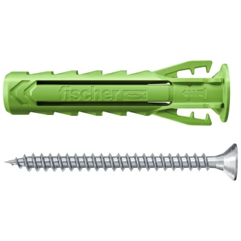 Дюбели с шурупами Fischer SX Plus Green 6x30 S, 45 шт.