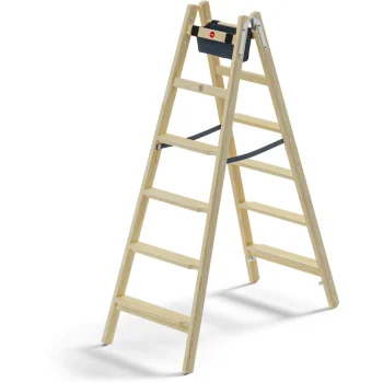 Hailo Master H80 koka abpusējās kāpnes, 2x6 pakāpieni, brūnas