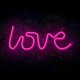 Forever Light LED Neons LOVE, Rozā (Baterijas + USB)
