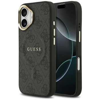 Чехол Guess для iPhone 17 4G PU Classic Logo MagSafe, черный