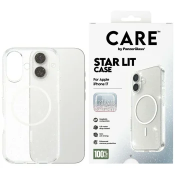 Чехол CARE by PanzerGlass Urban Explorer MagSafe для iPhone 17 - Прозрачный с блестками