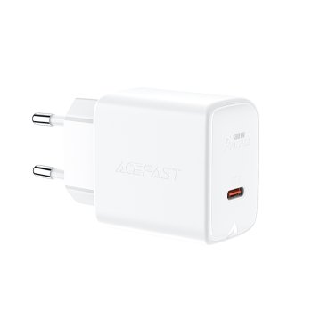 Acefast lādētājs GaN USB Type C 30W, PD, QC 3.0, AFC, FCP balts (A21 white)