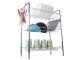 Three-Tier Dish Drainer with Utensil Holders, Silver