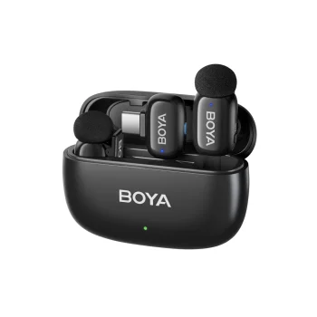 Bezvadu mikrofoni BOYA mini 2-02 2.4GHz USB-C, melni