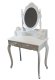 Large Vanity Table Set with Mirror and Stool, White