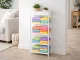 Apavu plaukts ar 5 auduma plauktiem, 81 x 39.5 x 21.5 cm, balts