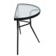 Half Round Glass Top Balcony Table for Patio and Outdoor Use, black