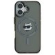 Karl Lagerfeld iPhone 16 Plus Case IML Metal Choupette Head MagSafe, Black