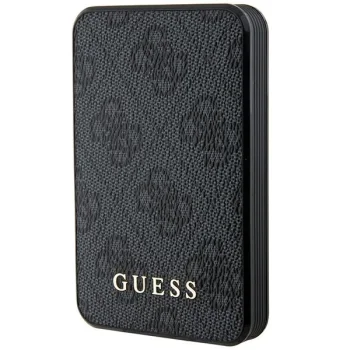 Внешний аккумулятор Guess 5000mAh 15W 4G Leather Metal Logo, черный