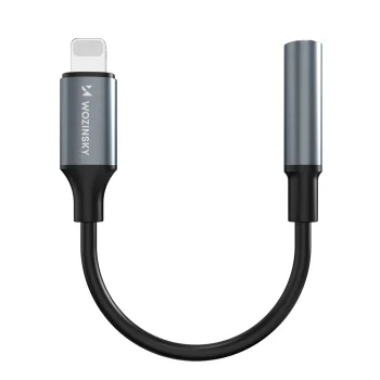 Wozinsky WALJ-01 Lightning uz 3.5 mm mini jack audio adapteris, melns