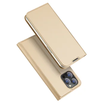 Чехол-книжка Dux Ducis Skin Pro для iPhone 14 Pro Max, золотой