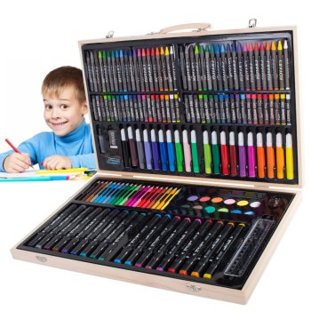 Art set for kids in carry case, 188 pieces