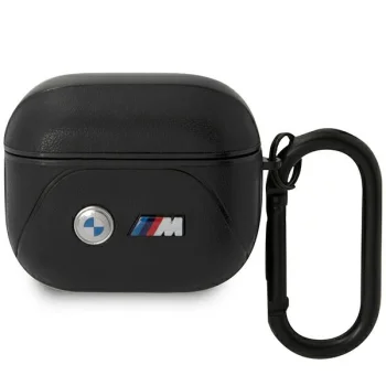 BMW AirPods 3 чехол Leather Curved Line, черный