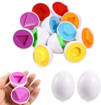 Attīstošā rotaļlieta formu šķirotājs - "Olas" 6 gab. | Educational Toy Eggs Match shapes and colors