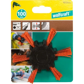 Нейлоновая лепестковая щетка для дрели Wolfcraft 100 x 20 мм 1512000