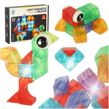 Светящийся магнитный конструктор, 3D фигуры, 32 детали