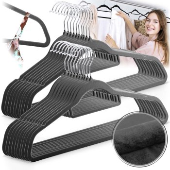 Velvet Clothes Hanger Set, 20 pcs, Massido MS-859