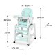 Ricokids 5 in 1 barošanas krēsliņš Sinco, tirkīza