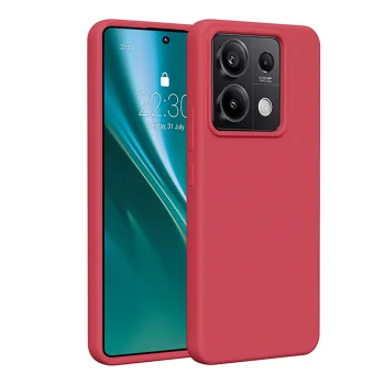 Etteri Silicone Case for Xiaomi Redmi Note 13 Pro 5G, Raspberry Red