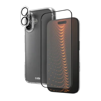 Защитный комплект SBS D3O для iPhone 16: чехол, стекло для экрана и...