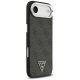 Guess iPhone 17 Air vāciņš 4G PU Leather Case with Triangle Logo, melns