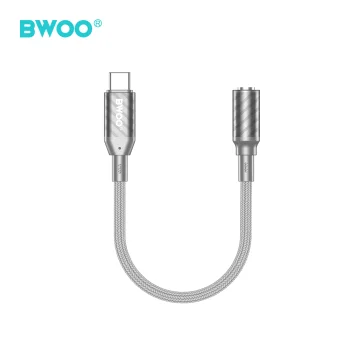 BWOO BZ65 USB-C uz 3.5mm audio un datu adapteris, pelēks