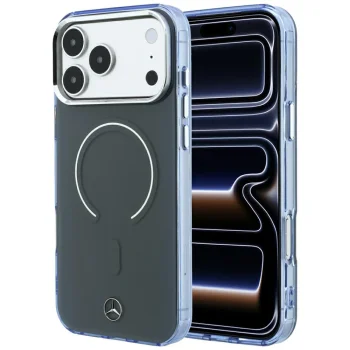 Чехол Mercedes Double Layer Iconic Logo MagSafe для iPhone 18 Pro Max / 17 Pro Max, темно-серый