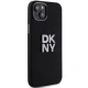 DKNY iPhone 15 / 14 / 13 vāciņš Liquid Silicone Metal Logo, melns
