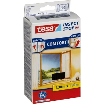 Tesa Insect Stop Comfort Window Insect Screen, 1.3 x 1.5 m, Anthracite 55388