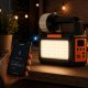 Multifunctional LED Camping Lamp with Solar Panel, FM Radio & Bluetooth, Black/Orange