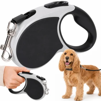 Automātiskā suņu pavada, 5m, līdz 15kg, Melna