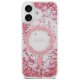 Guess Resin Bottom Glitter MagSafe Phone Case Cover iPhone 17 - Pink