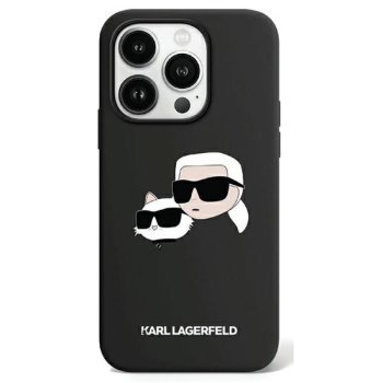 Karl Lagerfeld iPhone 15 Pro Max vāciņš Silicone Karl & Choupette MagSafe, melns