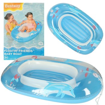 BESTWAY 34037 Baby Inflatable Swimming Water Mattress Boat, 102x69 cm