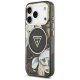 Guess IML Glitter Flowers Triangle MagSafe Phone Case Cover iPhone 17 Pro Max - Black