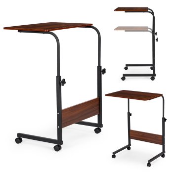 Regulējams klēpjdatora galdiņš ar ritentiņiem ModernHome, tumši brūns