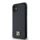 Чехол DKNY для iPhone 11 / XR Leather Monogram Pattern Metal Logo MagSafe, черный