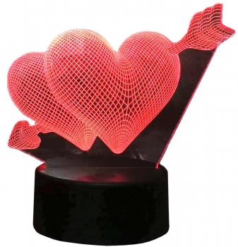 LED 3D Heart Night Lamp