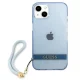 Guess Translucent Strap iPhone 13 vāciņš ar siksniņu, zils