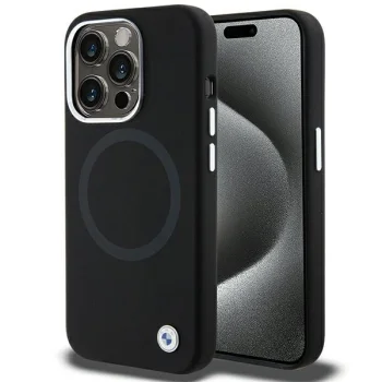BMW iPhone 15 Pro Max Case Signature Liquid Silicone MagSafe, Black