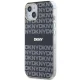 DKNY iPhone 15 / 14 / 13 vāciņš IML Mono & Stripe MagSafe, melns