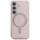 Чехол Guess Glitter Circle Classic Logo MagSafe для Samsung Galaxy S25 Pink