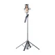 Pašportretu statīvs - trijkājis WH181D-Y1S (1.75m) ar dubultu LED lampu, melns
