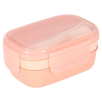 Three-Tier Lunch Box with Compartments, 1900ml, Orange