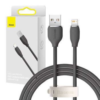 Кабель USB - Lightning Baseus Jelly CAGD000001 2.4A 1.2м Черный