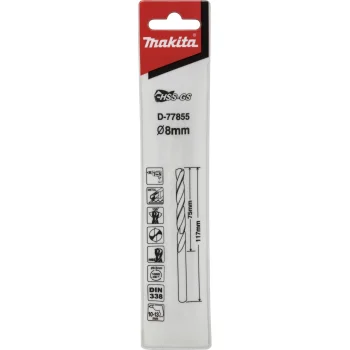 Сверло по металлу Makita HSS-GS D-77855, 8.0x117 мм