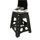 Folding Anti-slip Step Stool for Kitchen or Bathroom, 39cm, Black